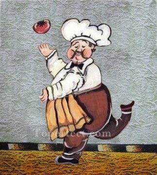Arte original de Toperfect Painting - cocinero bailando original decorado